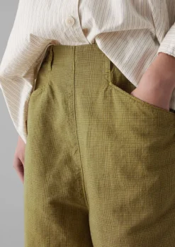 Women TOAST Linen|Trousers*Alix Cotton Check Trousers