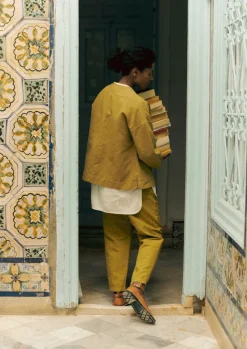 Women TOAST Linen|Trousers*Alix Cotton Check Trousers