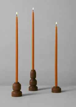 TOAST Decorative Pieces|Candles & Holders*wood Slim Dinner Candle Holder Set