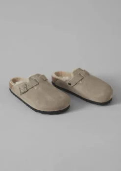 Women TOAST Slippers|Nightwear*Birkenstock Boston Suede Shearling Clogs