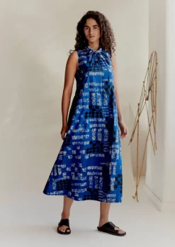 Women TOAST Dresses*Block Print Batik Poplin Dress