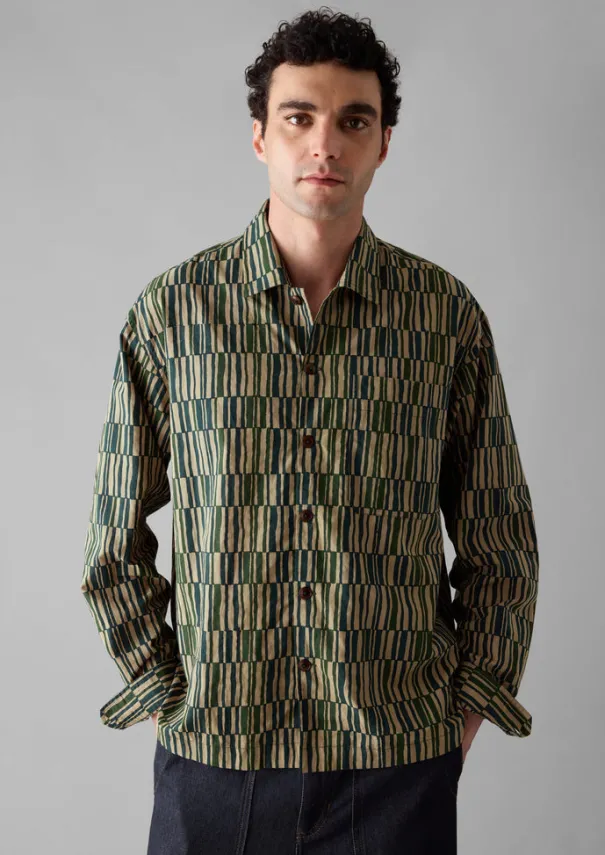 TOAST Shirts*Block Print Irregular Check Shirt