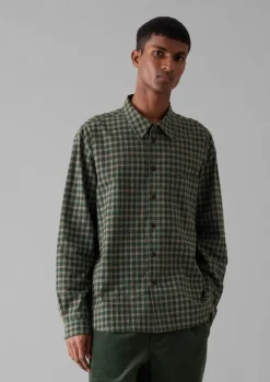 TOAST Shirts*Check Cotton Wool Shirt
