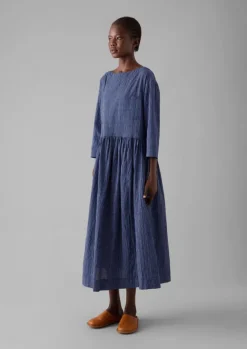Women TOAST Loungewear|Dresses*Check Crinkle Cotton Boat Neck Dress