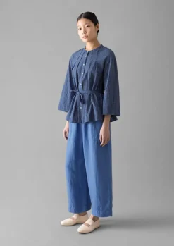 Women TOAST Loungewear|Tops & Tees*Check Crinkle Cotton Tie Shirt