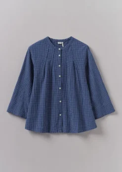 Women TOAST Loungewear|Tops & Tees*Check Crinkle Cotton Tie Shirt