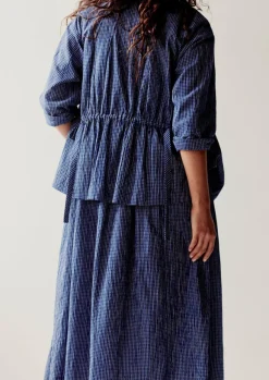 Women TOAST Loungewear|Tops & Tees*Check Crinkle Cotton Tie Shirt