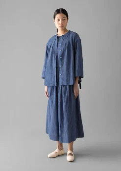 Women TOAST Loungewear|Tops & Tees*Check Crinkle Cotton Tie Shirt