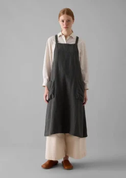 TOAST Aprons & Tea Towels*Check Linen Crossback Pinafore Apron