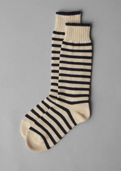 Women TOAST Socks & Tights*Chup Cotton Linen Stripe Socks