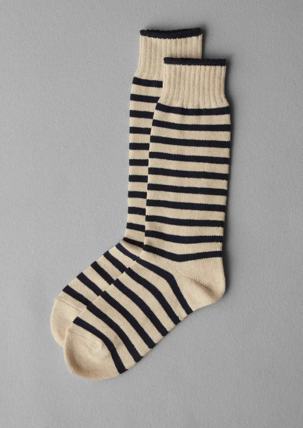 Women TOAST Socks & Tights*Chup Cotton Linen Stripe Socks