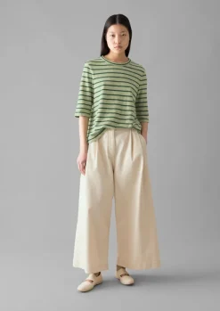 Women TOAST Jersey|Tops & Tees*Cleo Stripe Cotton Half Sleeve Tee