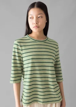 Women TOAST Jersey|Tops & Tees*Cleo Stripe Cotton Half Sleeve Tee