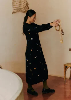 Women TOAST Dresses*Cosmic Dot Print Column Dress