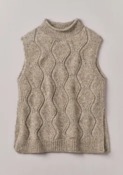 Women TOAST Knitwear*Cotton Alpaca Reverse Cable Tank