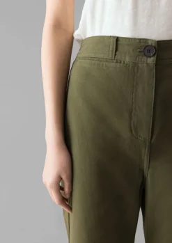 Women TOAST Trousers*Cotton Canvas Kick Flare Trousers