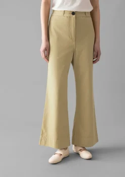Women TOAST Trousers*Cotton Canvas Kick Flare Trousers