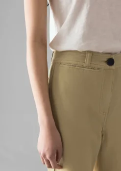 Women TOAST Trousers*Cotton Canvas Kick Flare Trousers