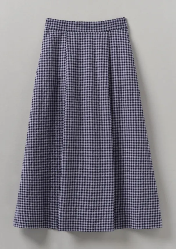 Women TOAST Skirts*Cotton Gingham Seersucker Skirt
