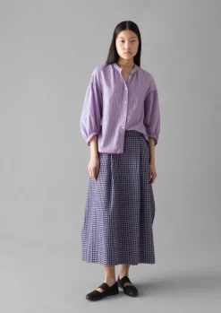 Women TOAST Skirts*Cotton Gingham Seersucker Skirt