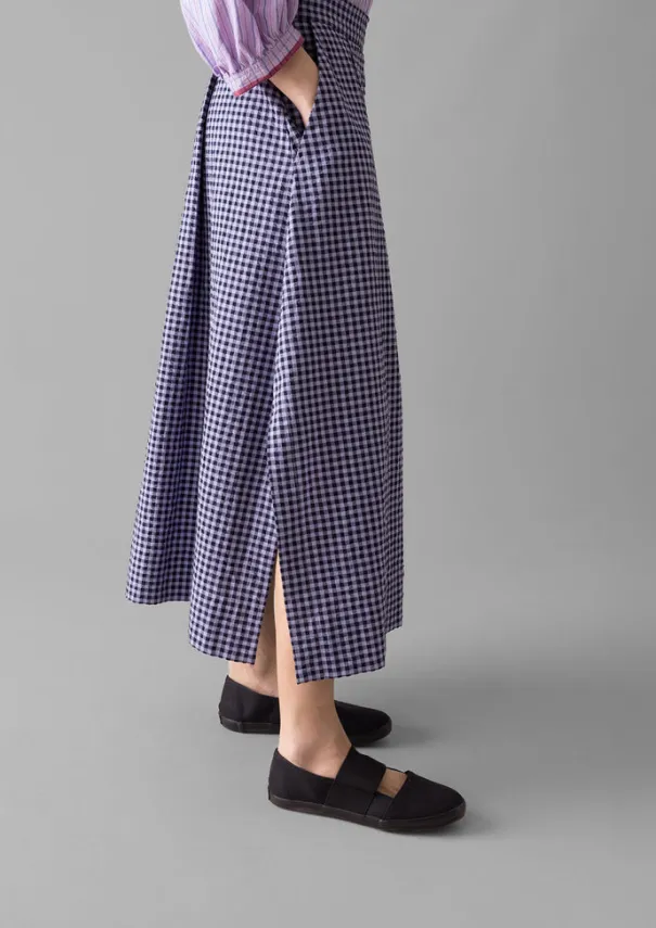 Women TOAST Skirts*Cotton Gingham Seersucker Skirt