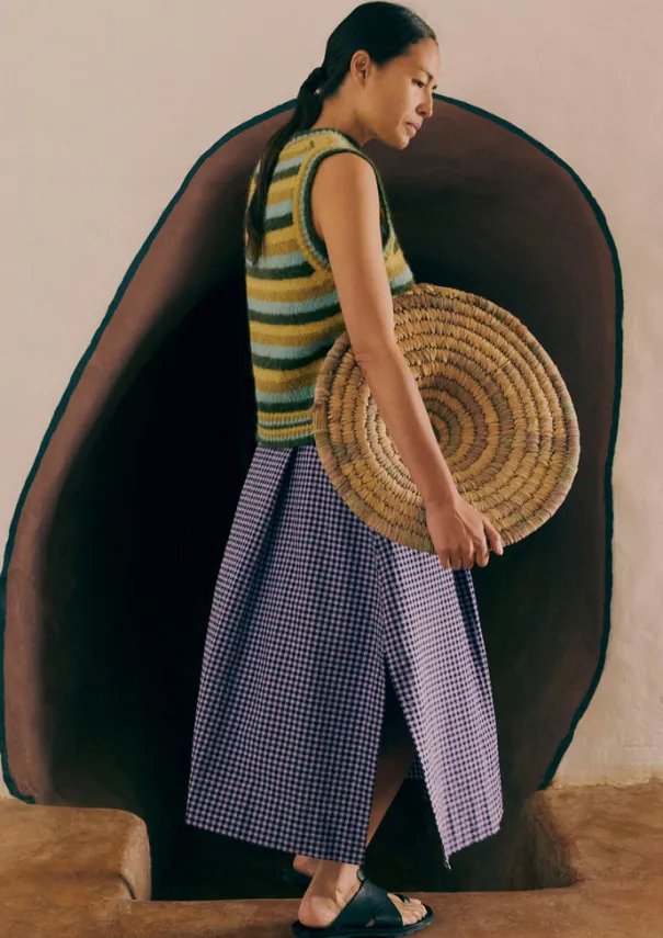 Women TOAST Skirts*Cotton Gingham Seersucker Skirt