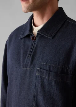 TOAST Denim|Workwear*Cotton Hemp Denim Smock Shirt