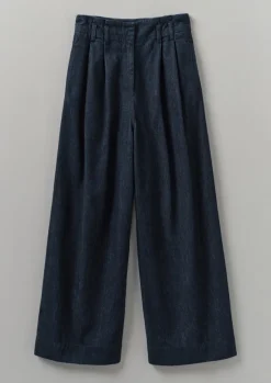 Women TOAST Denim|Workwear*Cotton Hemp Denim Wide Leg Trousers
