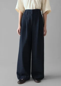 Women TOAST Denim|Workwear*Cotton Hemp Denim Wide Leg Trousers