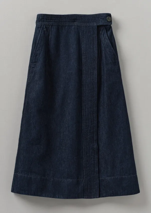 Women TOAST Denim|Skirts*Cotton Hemp Denim Wrap Skirt