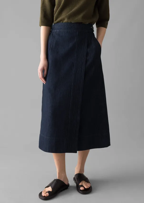 Women TOAST Denim|Skirts*Cotton Hemp Denim Wrap Skirt