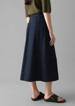 Women TOAST Denim|Skirts*Cotton Hemp Denim Wrap Skirt