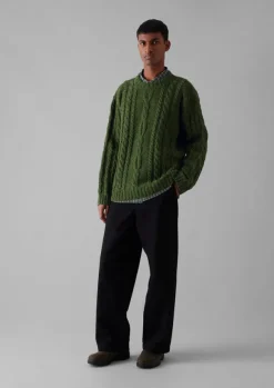 TOAST Knitwear*Donegal Wool Cable Sweater