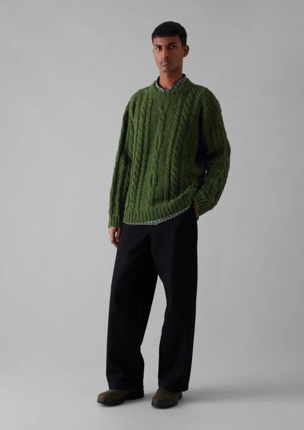 TOAST Knitwear*Donegal Wool Cable Sweater