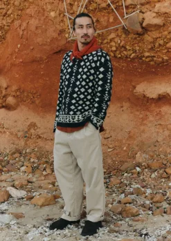 TOAST Knitwear*Donegal Wool Jacquard Sweater