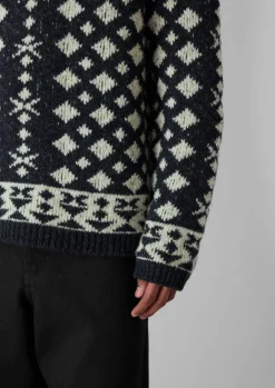 TOAST Knitwear*Donegal Wool Jacquard Sweater