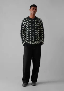 TOAST Knitwear*Donegal Wool Jacquard Sweater