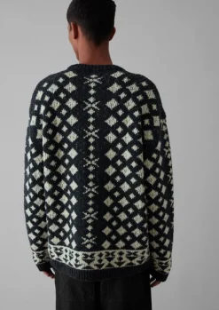 TOAST Knitwear*Donegal Wool Jacquard Sweater