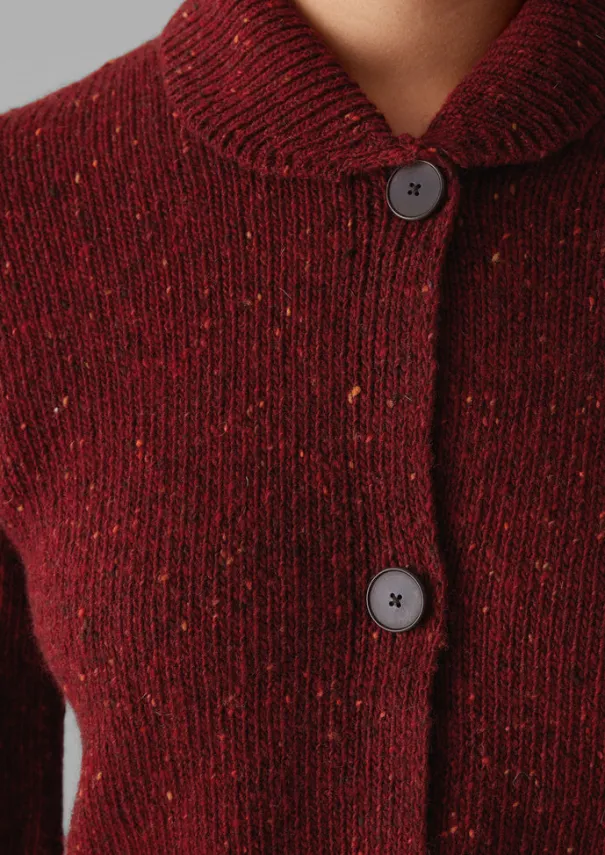 Women TOAST Knitwear*Donegal Wool Round Collar Cardigan