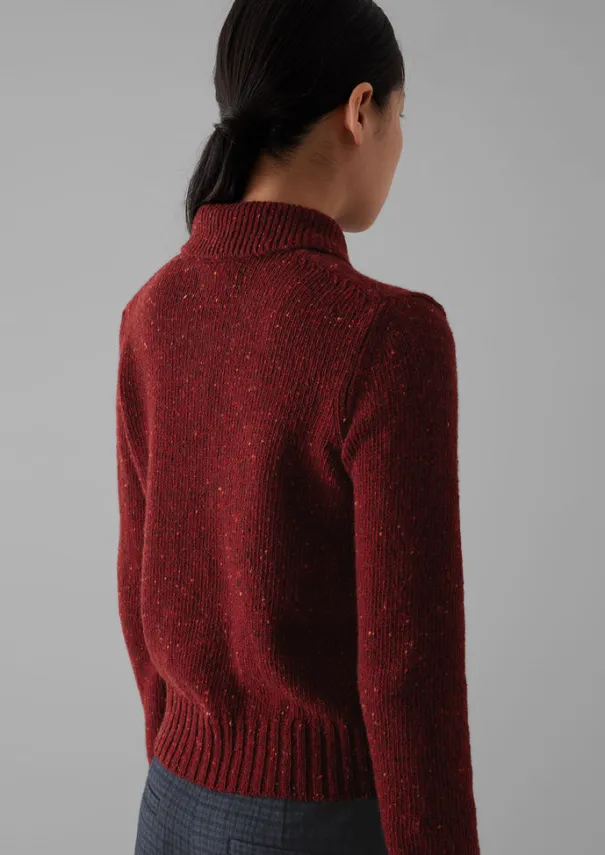 Women TOAST Knitwear*Donegal Wool Round Collar Cardigan