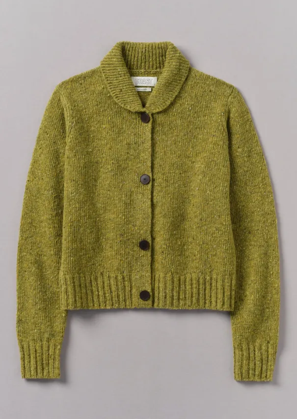 Women TOAST Knitwear*Donegal Wool Round Collar Cardigan