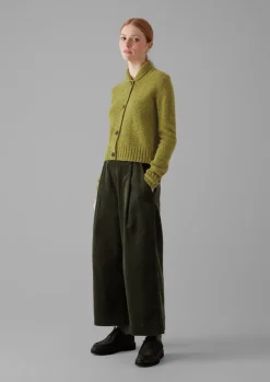 Women TOAST Knitwear*Donegal Wool Round Collar Cardigan