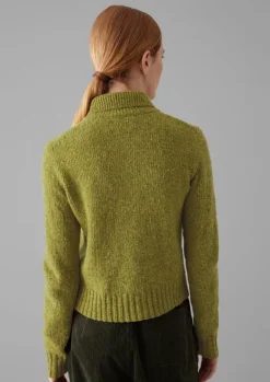 Women TOAST Knitwear*Donegal Wool Round Collar Cardigan