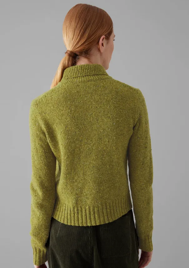 Women TOAST Knitwear*Donegal Wool Round Collar Cardigan