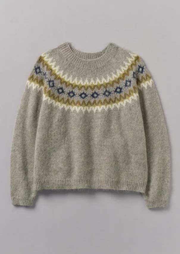 Women TOAST Knitwear*Fair Isle Yoke Mohair Blend Easy Sweater