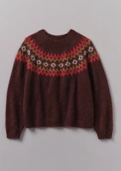 Women TOAST Knitwear*Fair Isle Yoke Mohair Blend Easy Sweater