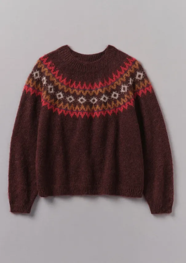 Women TOAST Knitwear*Fair Isle Yoke Mohair Blend Easy Sweater