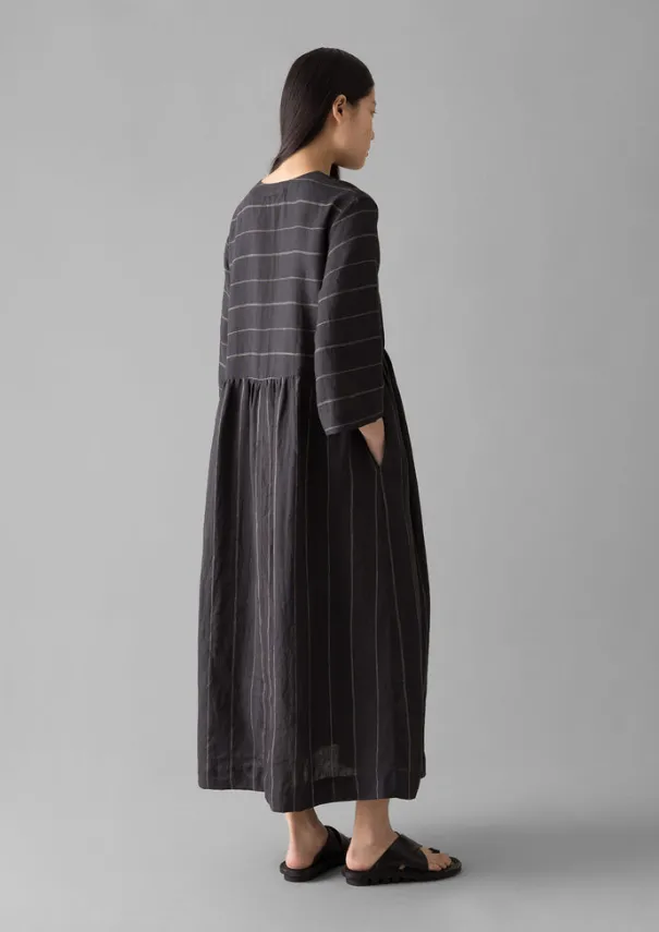 Women TOAST Linen|Loungewear*Fine Stripe Linen V-Neck Dress