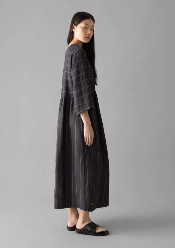 Women TOAST Linen|Loungewear*Fine Stripe Linen V-Neck Dress