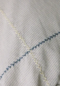 TOAST Textiles|Bed Linen*Fine Stripe Organic Cotton Embroidered Pillowcase